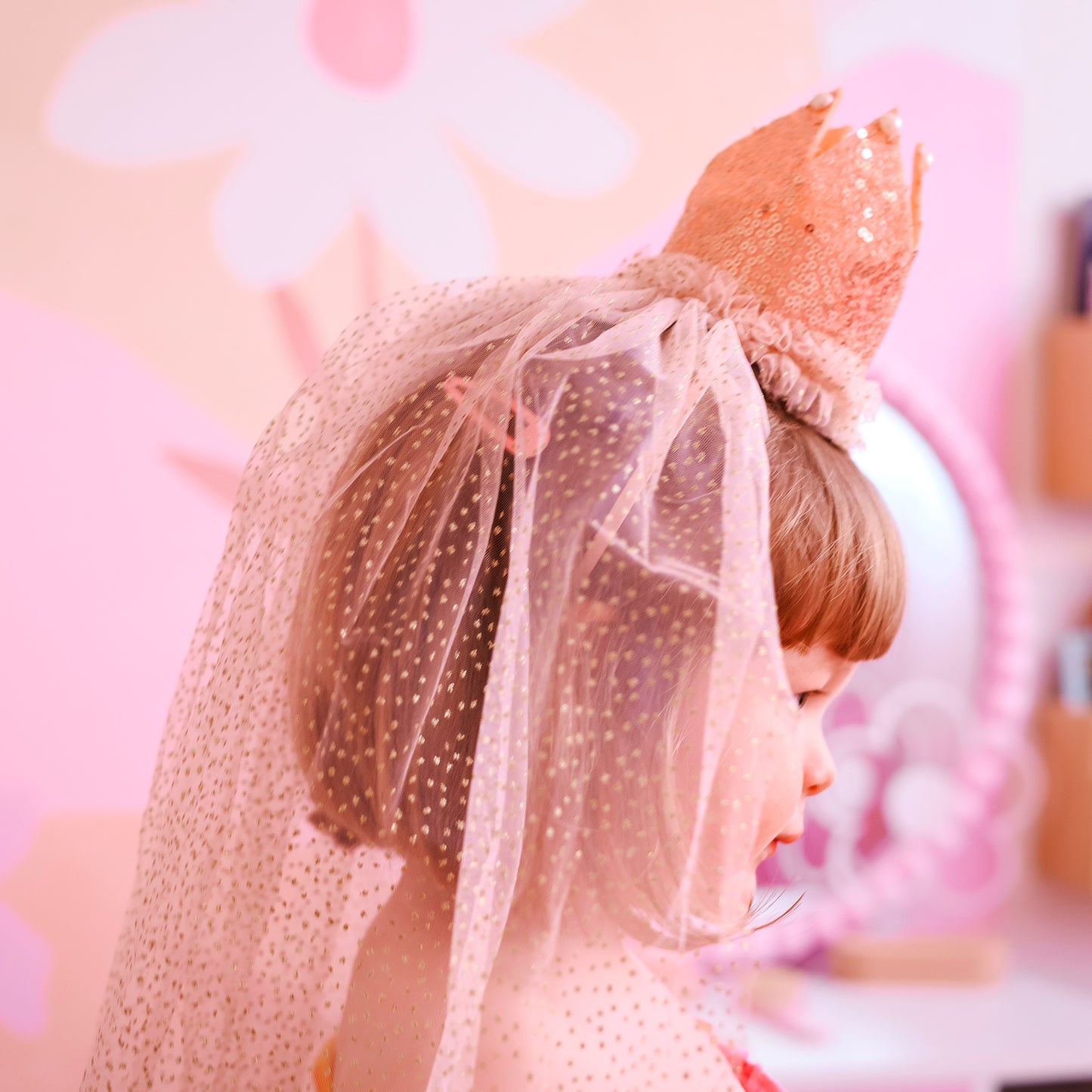 Princess Crown Headband with Veil