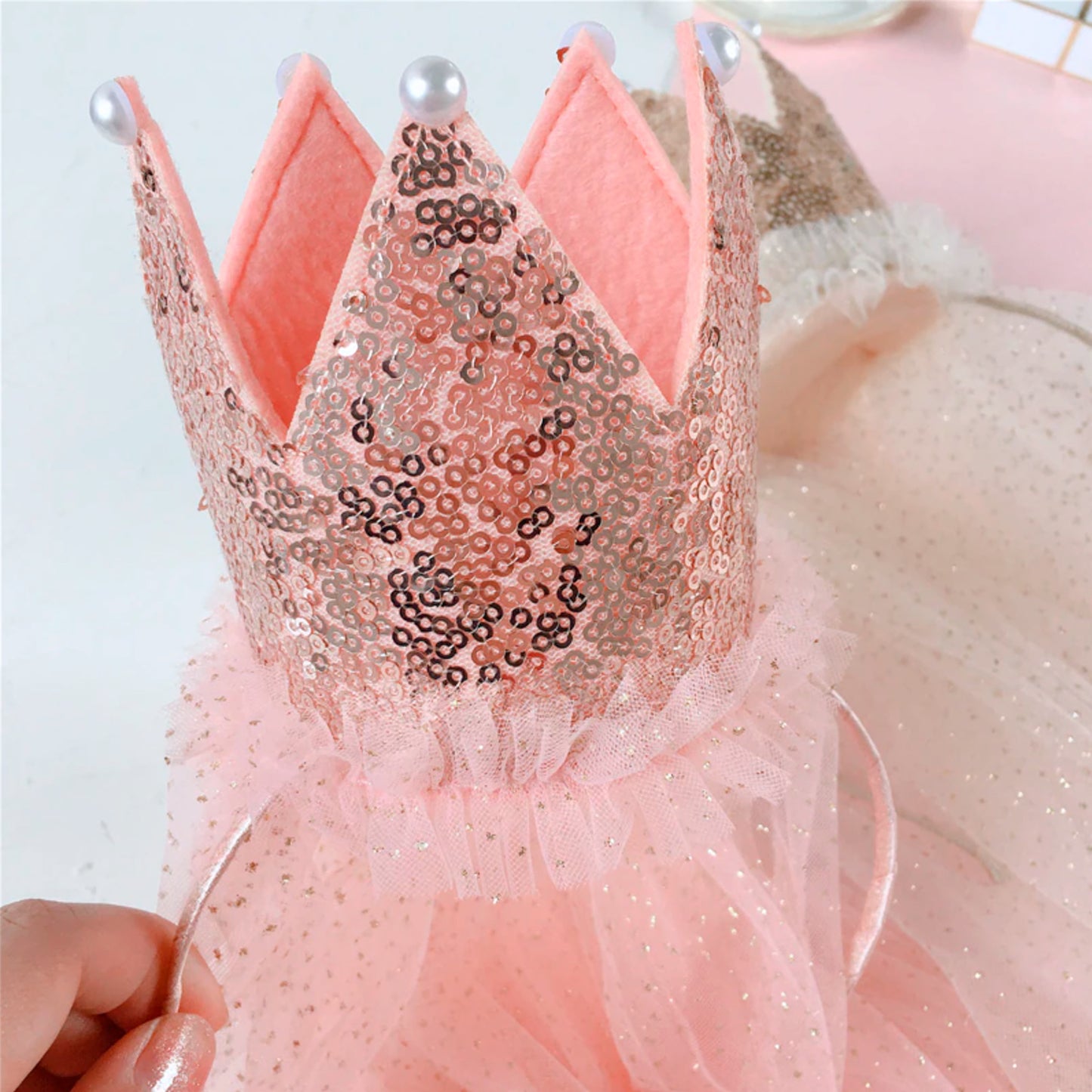 Princess Crown Headband with Veil