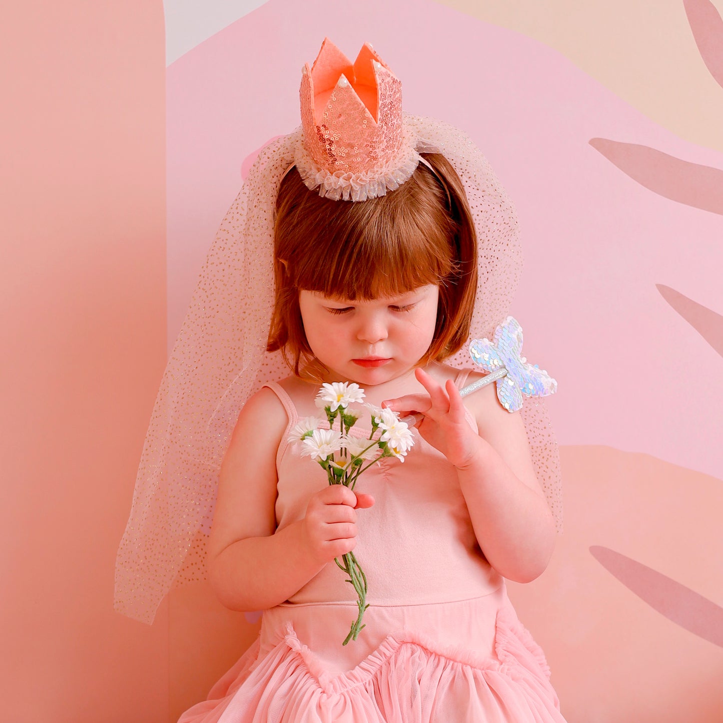 Princess Crown Headband with Veil