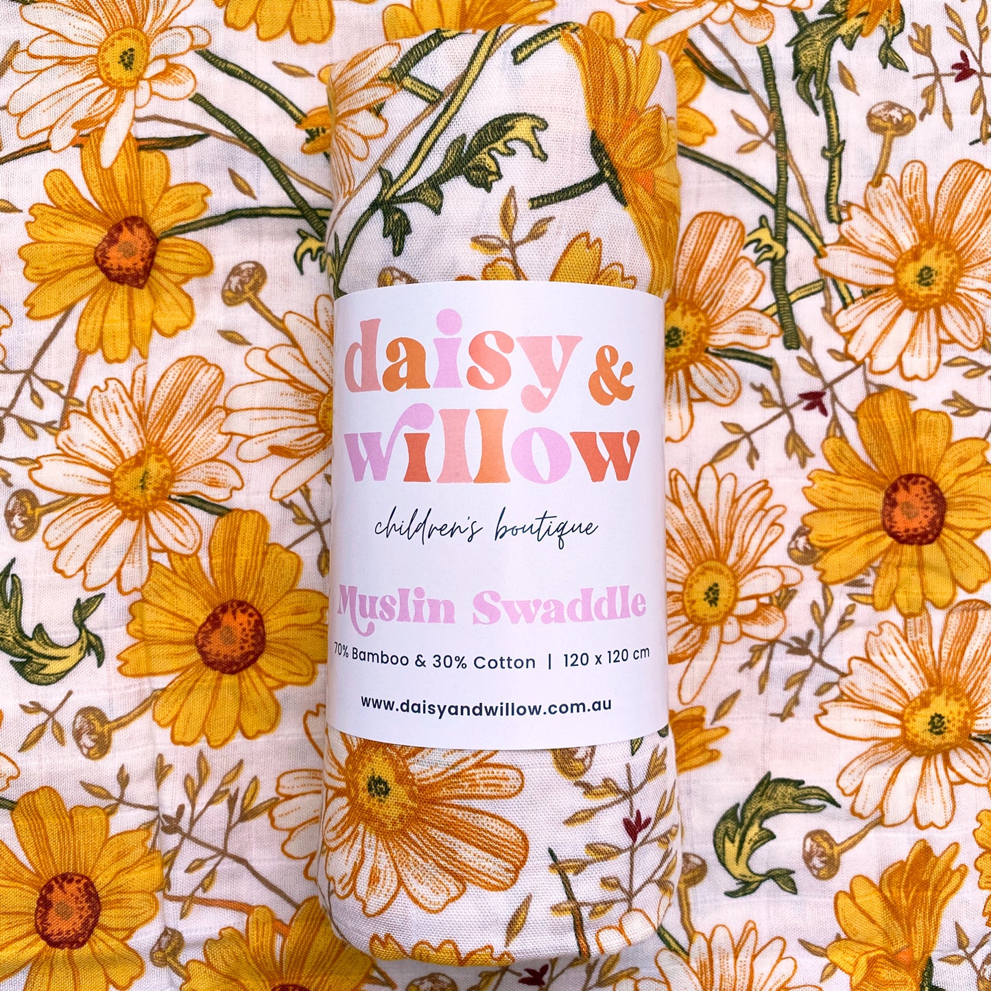 Muslin Baby Swaddle - Daisies
