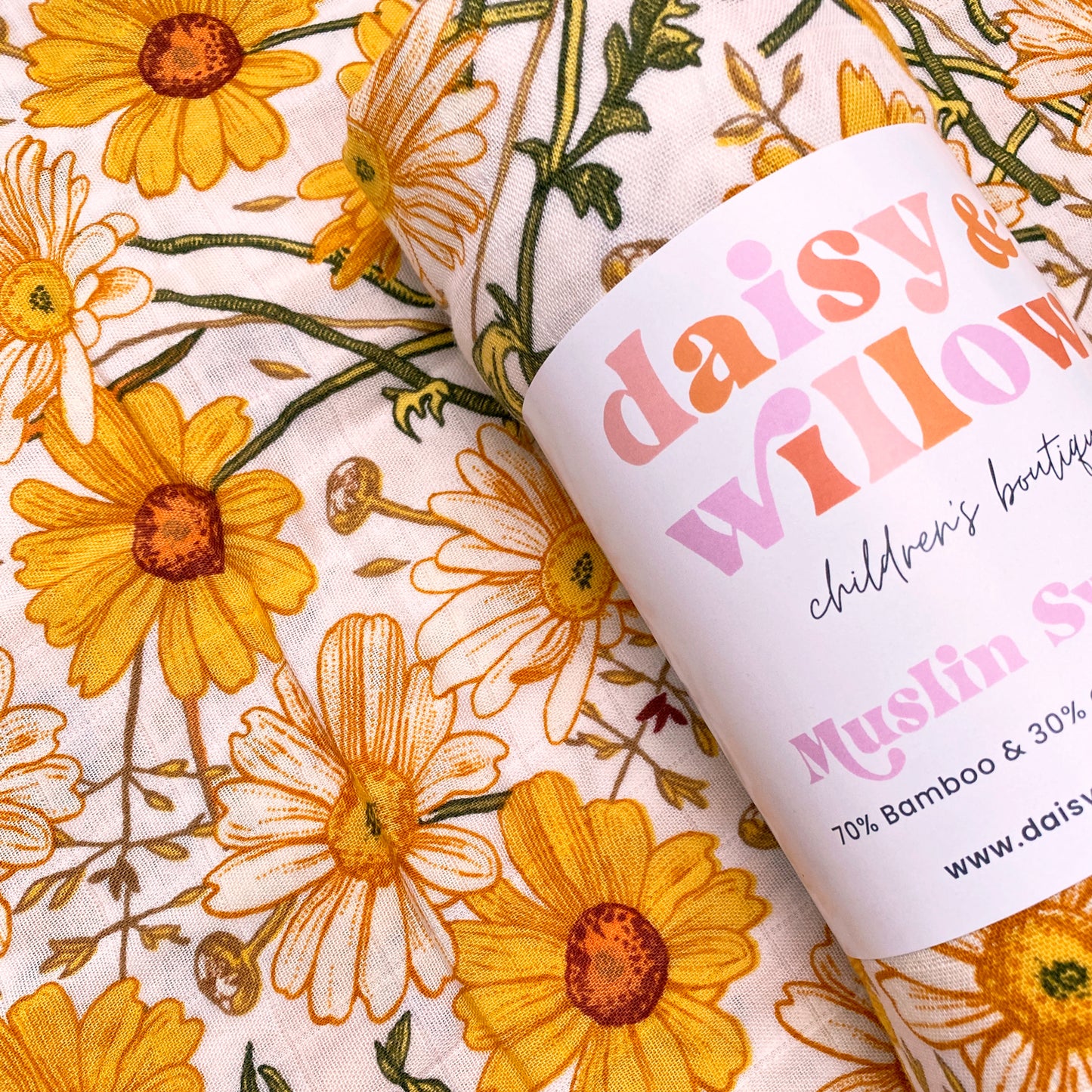 Muslin Baby Swaddle - Daisies
