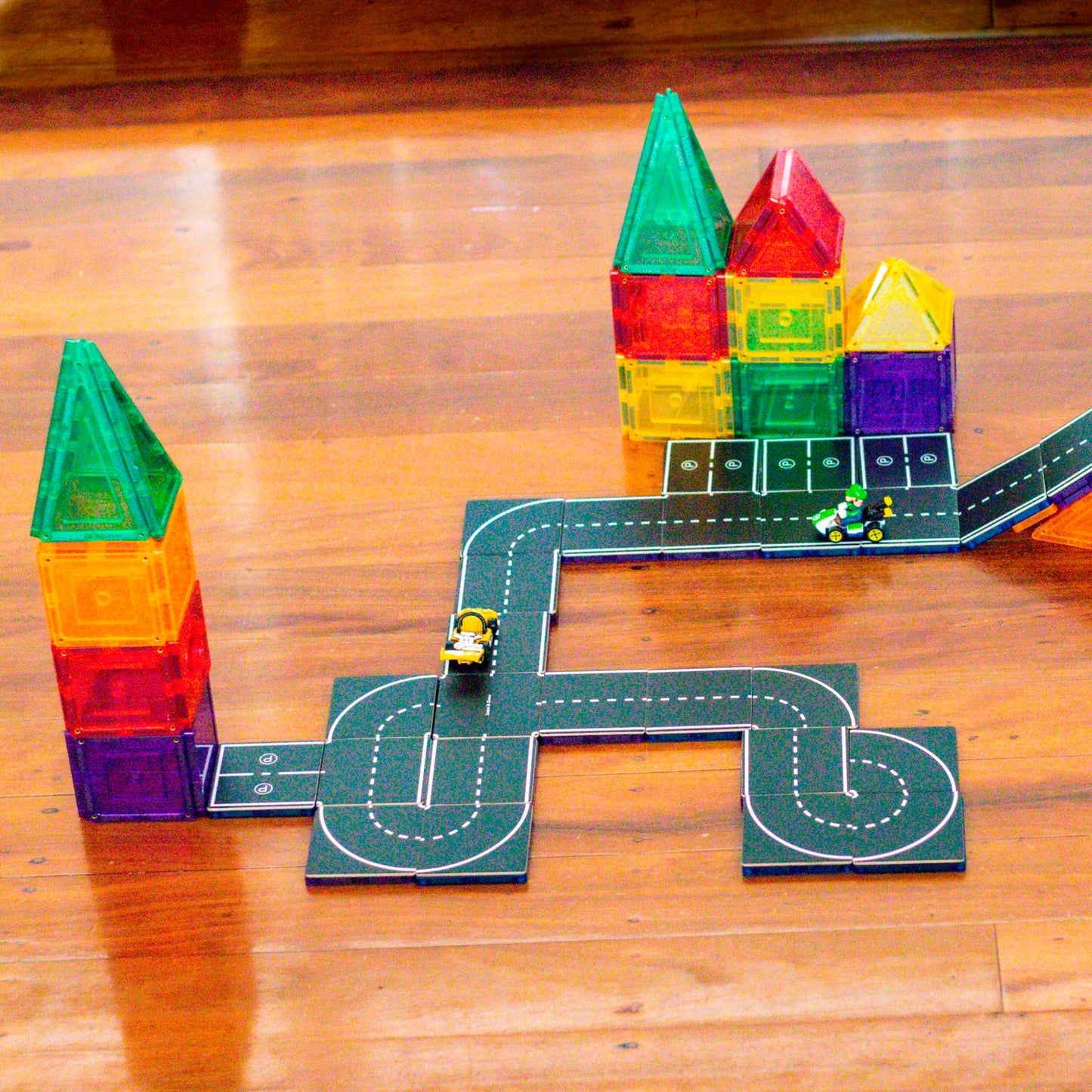 Learn & Grow Magnetic Tile Topper - Road Pack (40 Pieces)