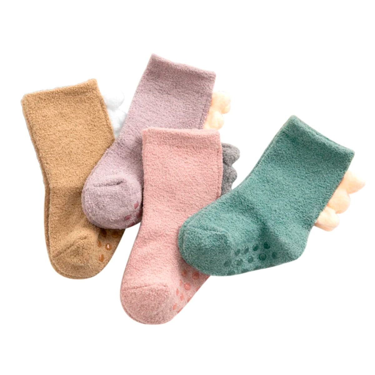 Little Dinosaur Coral Fleece Non-Slip Floor Socks