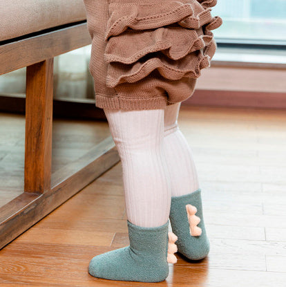 Little Dinosaur Coral Fleece Non-Slip Floor Socks