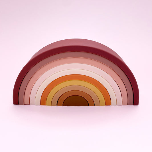 Silicone Rainbow Stacker Large - Earthy