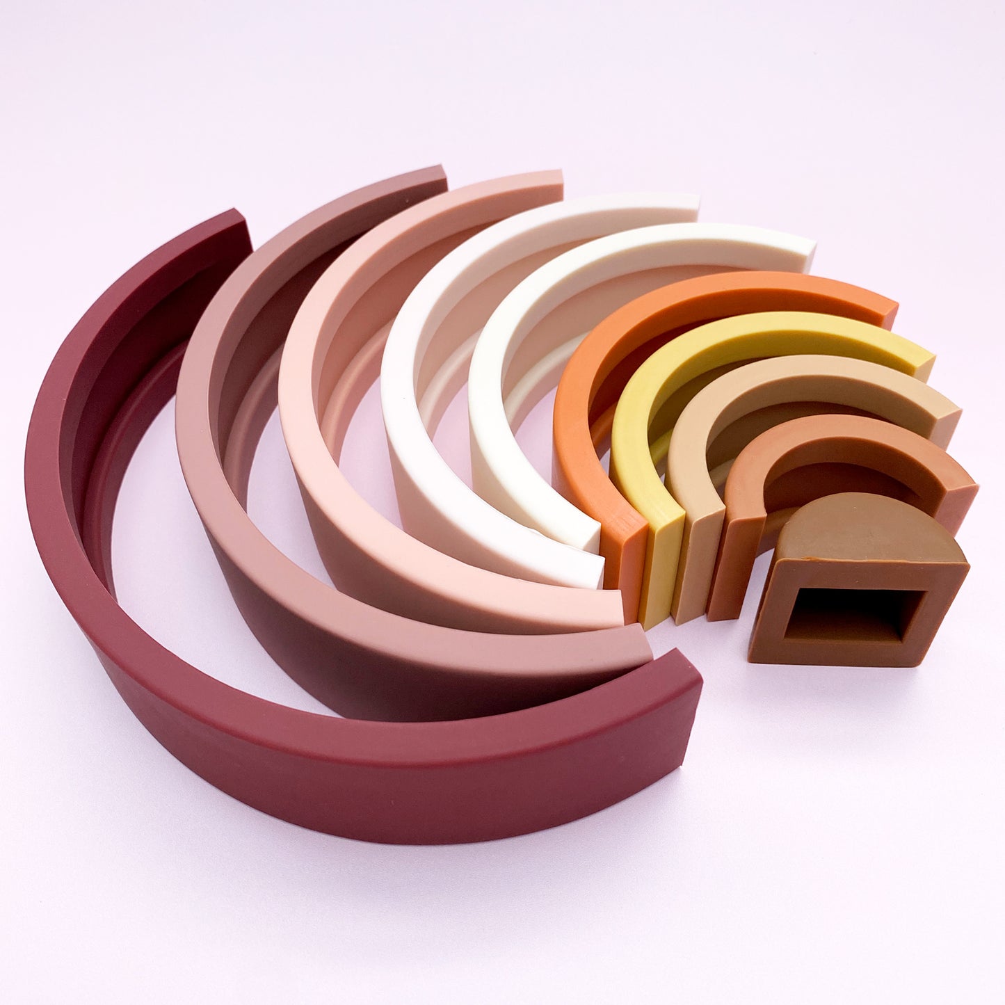 Silicone Rainbow Stacker Large - Earthy