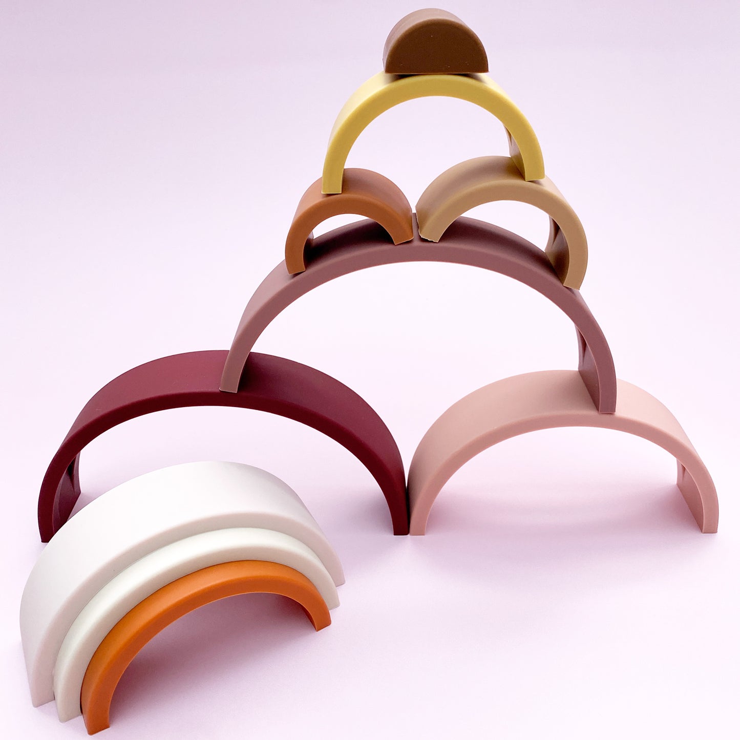 Silicone Rainbow Stacker Large - Earthy