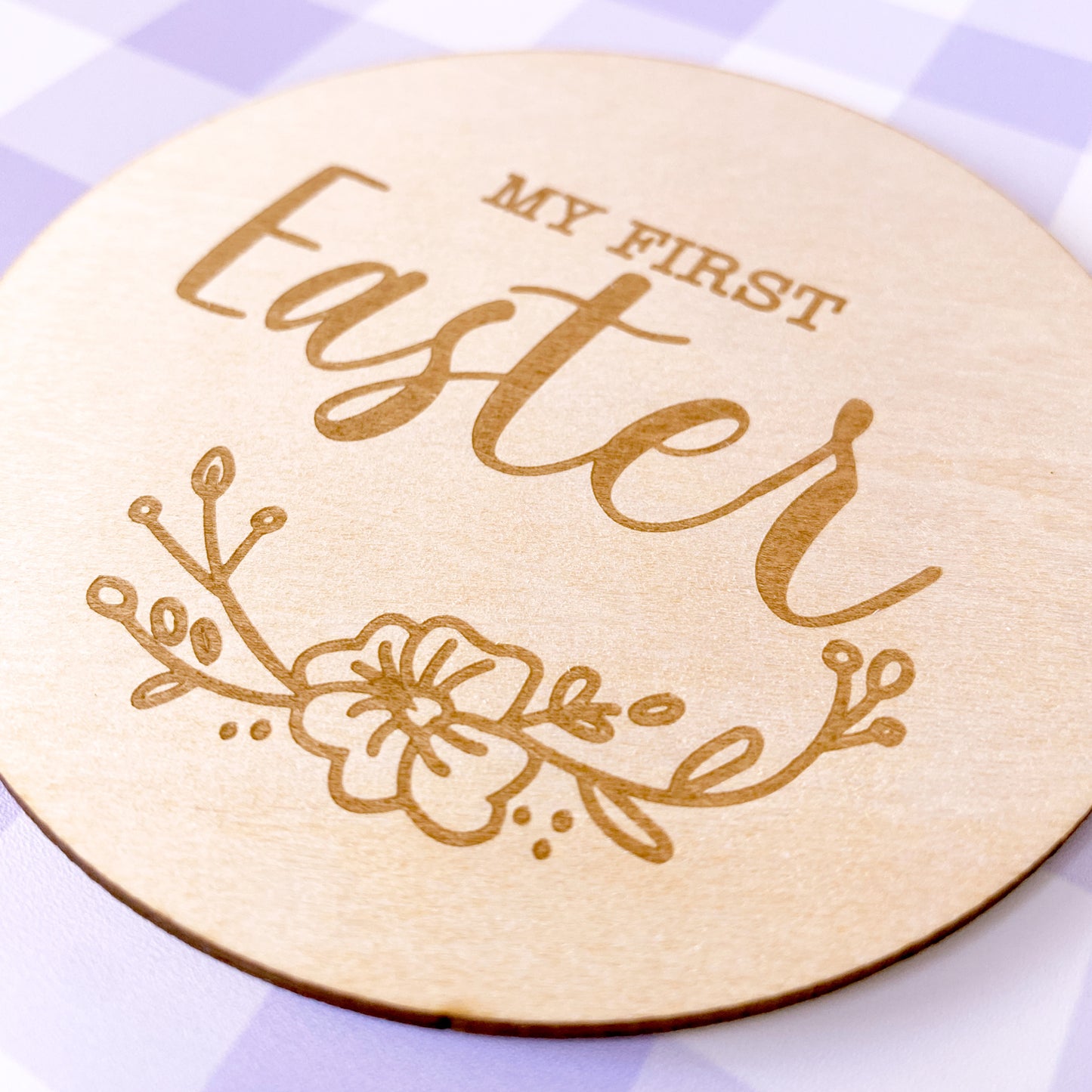 My First Easter Wooden Milestone Disc - Floral