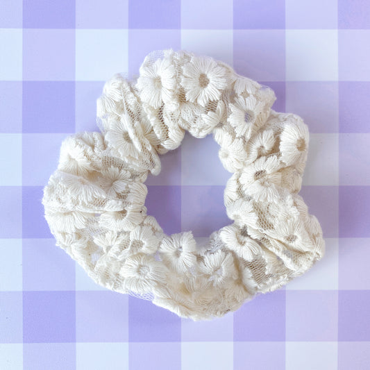 Evelyn Lace Flower Scrunchie