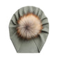 Lucinda Faux Fur Pom Pom Baby Turban