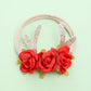 Holly Christmas Antler Mini Floral Headband