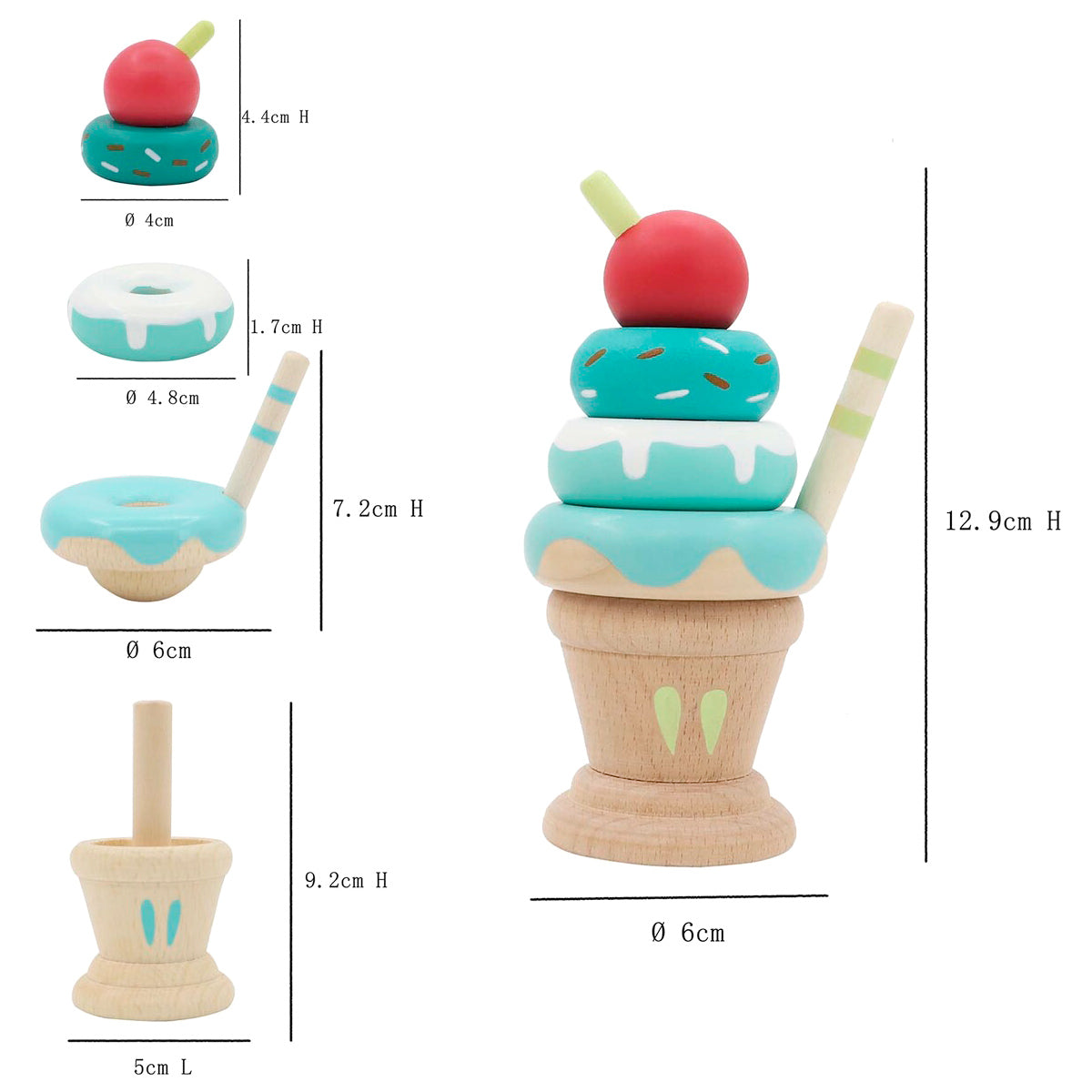 Wooden Stacking Ice Cream