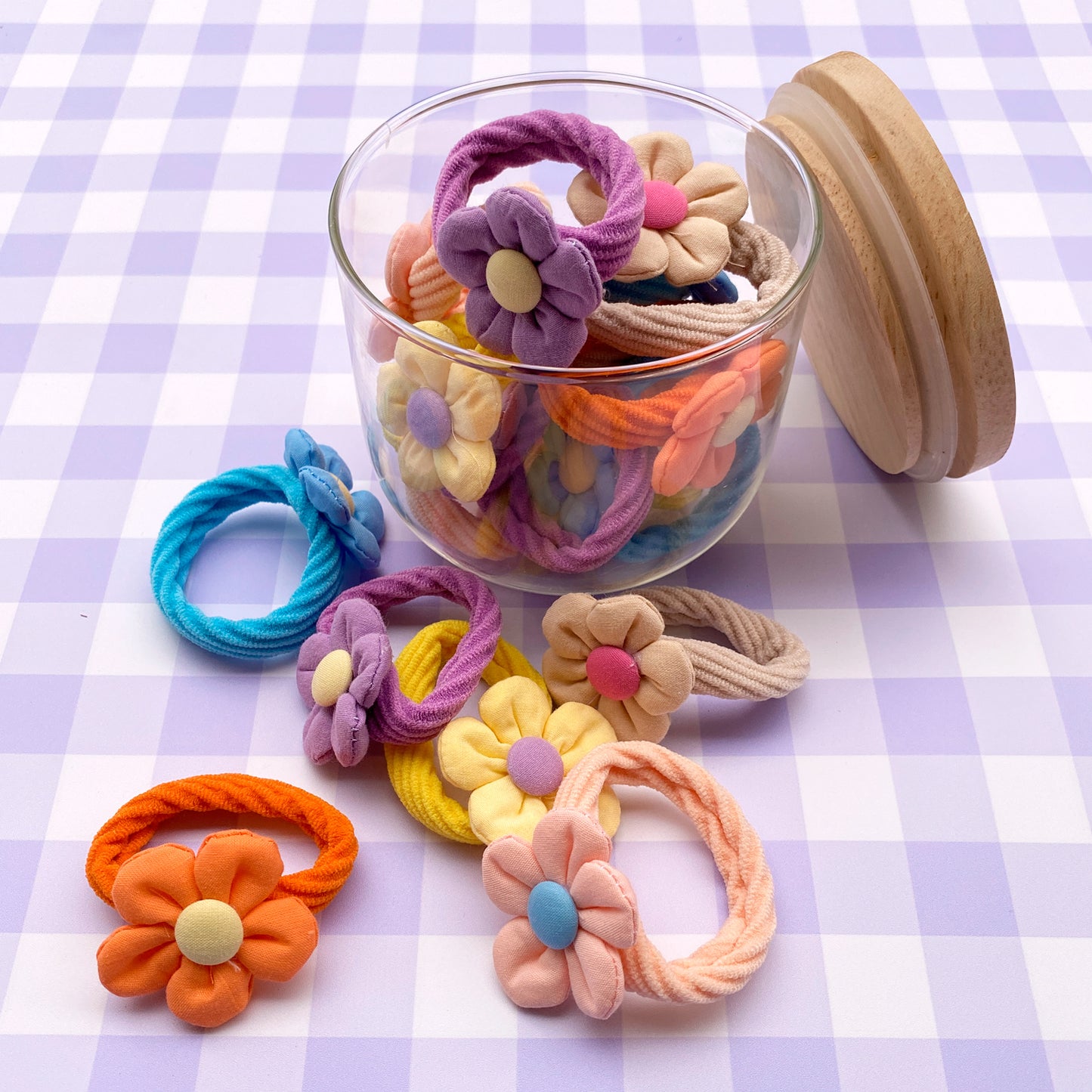 Jacinta Flower Hair Ties - Set of 6