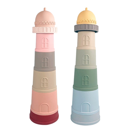 Silicone Lighthouse Stacking Toy