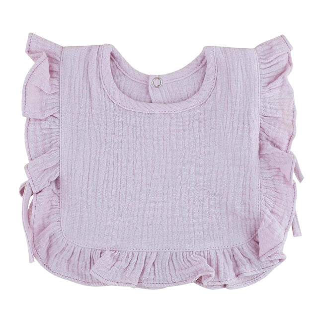 Nellie Ruffle Frill Muslin Bib