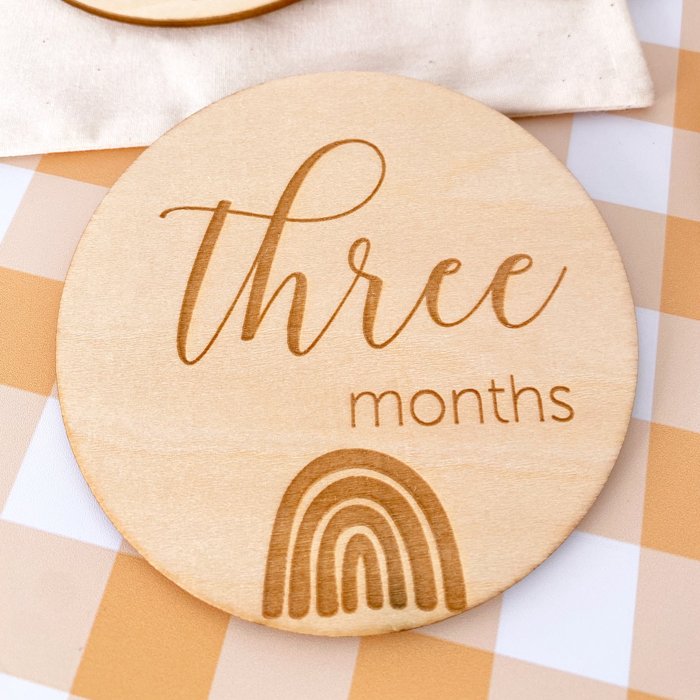 Rainbow Wooden Milestone Discs - Set of 12