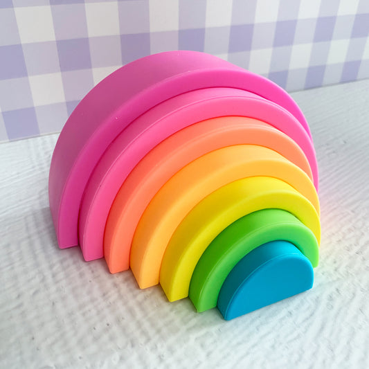 Silicone Rainbow Stacker Small - Neon
