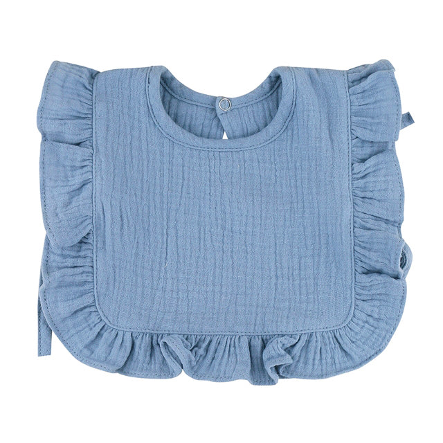 Nellie Ruffle Frill Muslin Bib