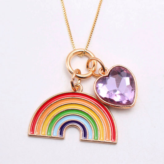 Over The Rainbow Gold Charm Necklace