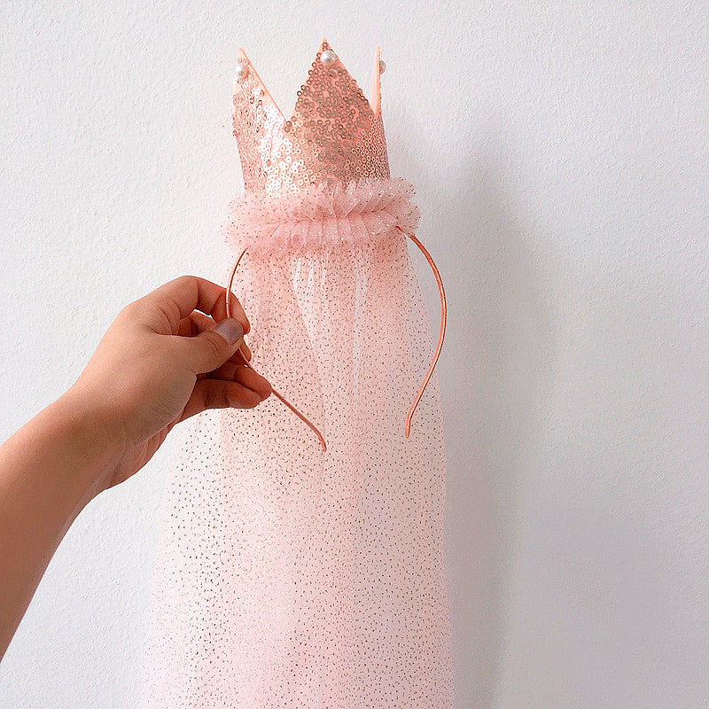 Princess Crown Headband with Veil