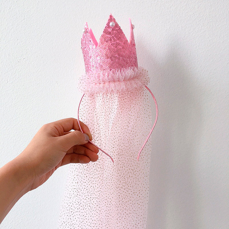 Princess Crown Headband with Veil