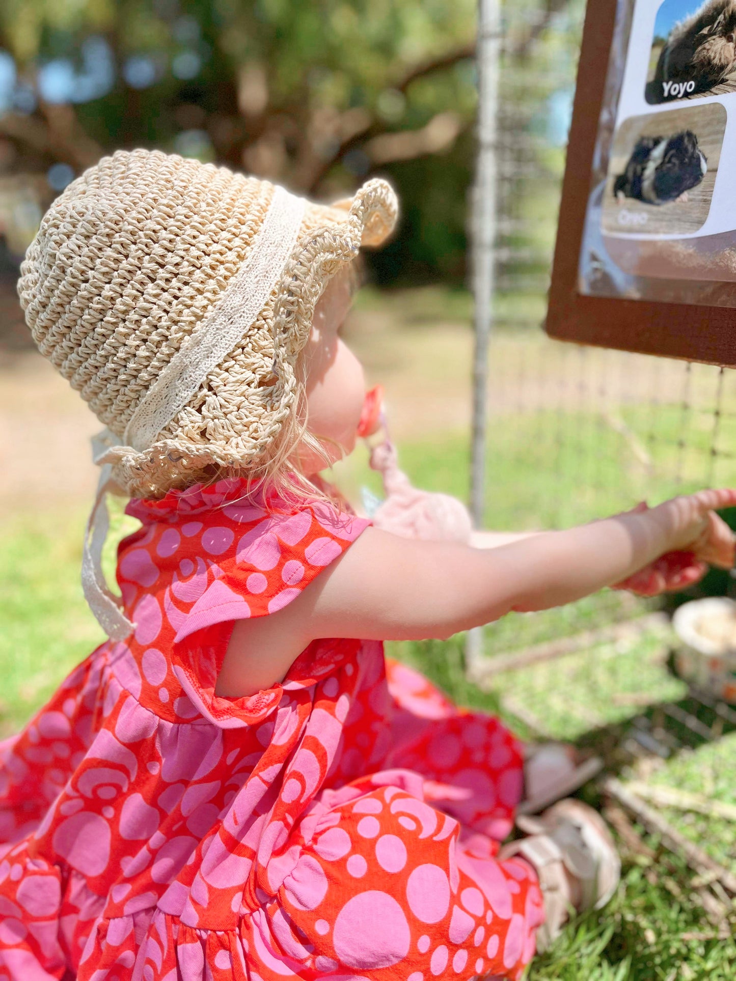 Bonnie Straw Hat with Lace Bow - Beige