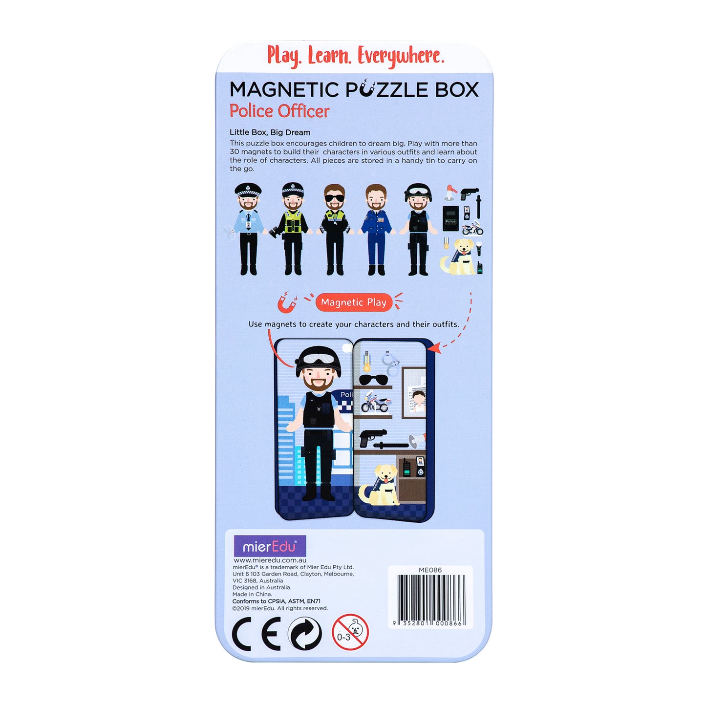 Magnetic Puzzle Box - Police Officer