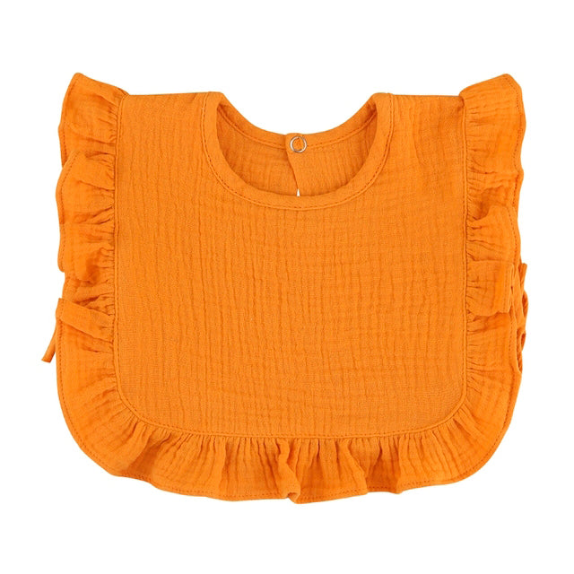 Nellie Ruffle Frill Muslin Bib