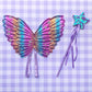 Rainbow Fairy Wings & Wand Dress-Up Set