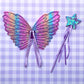 Rainbow Fairy Wings & Wand Dress-Up Set