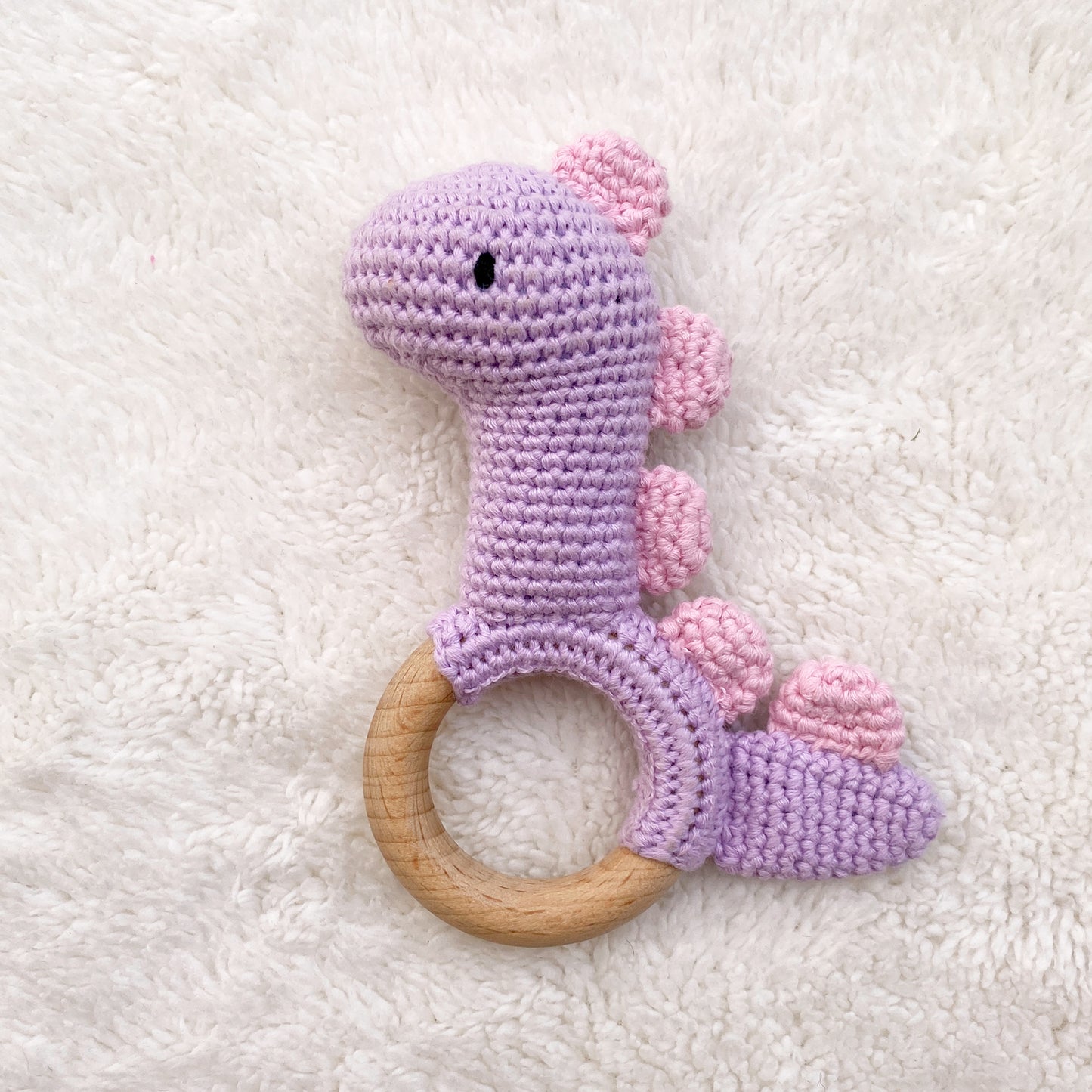 Dippy Dinosaur Crochet Baby Rattle