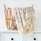 Boho Fringe Muslin Baby Swaddle - Taupe Rainbows