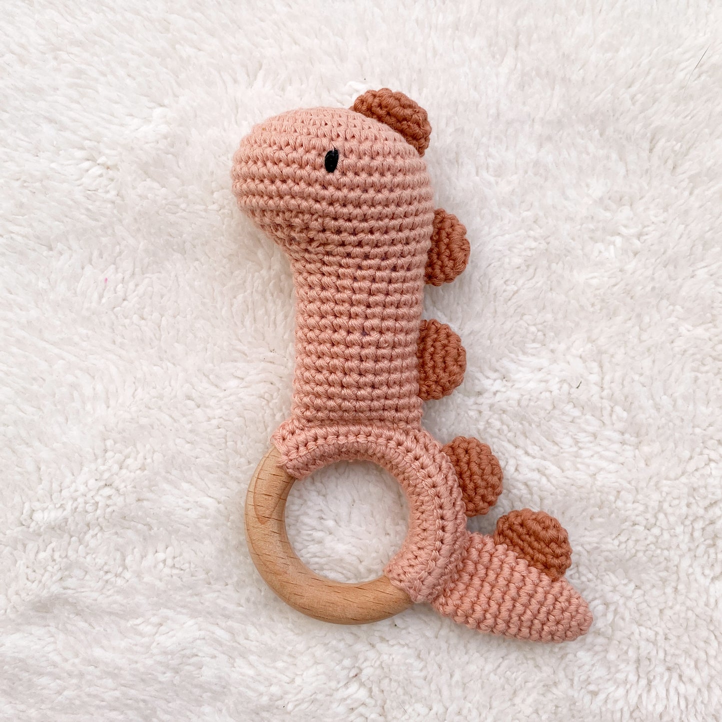 Dippy Dinosaur Crochet Baby Rattle