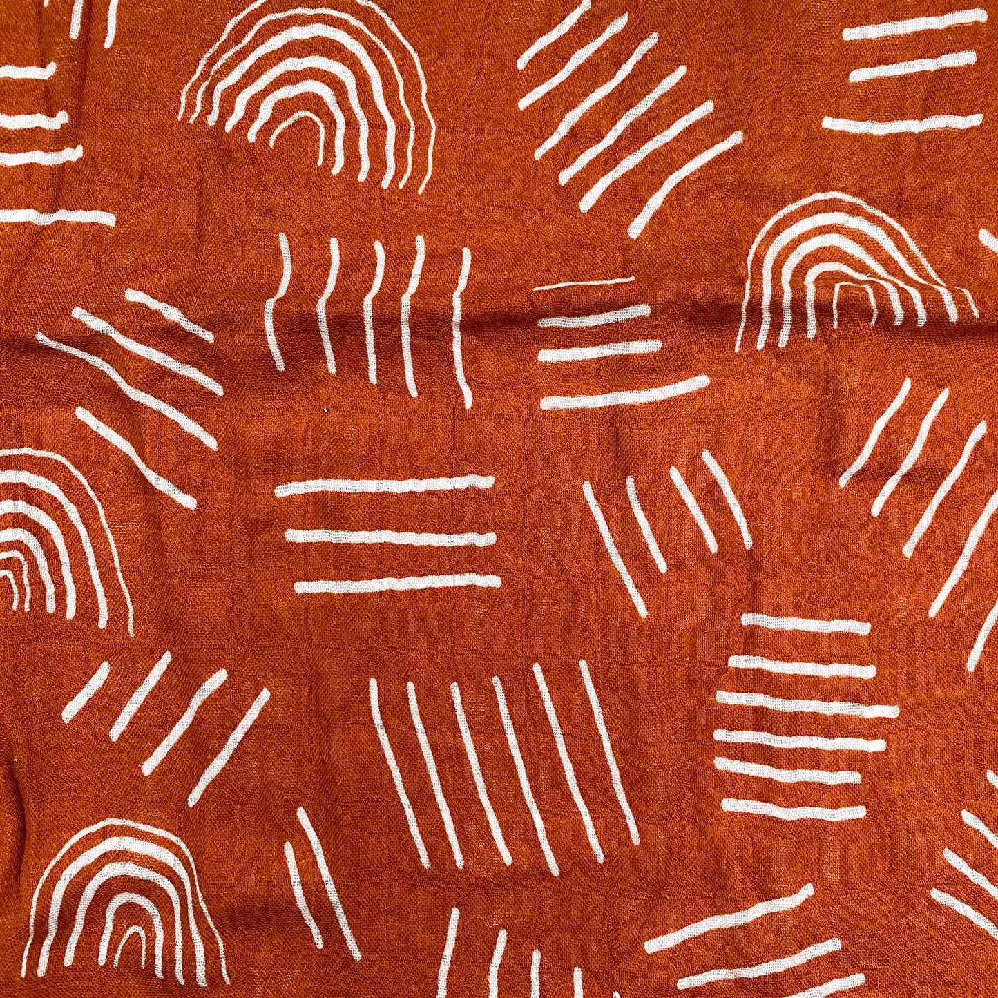 Muslin Baby Swaddle - Rust Rainbow