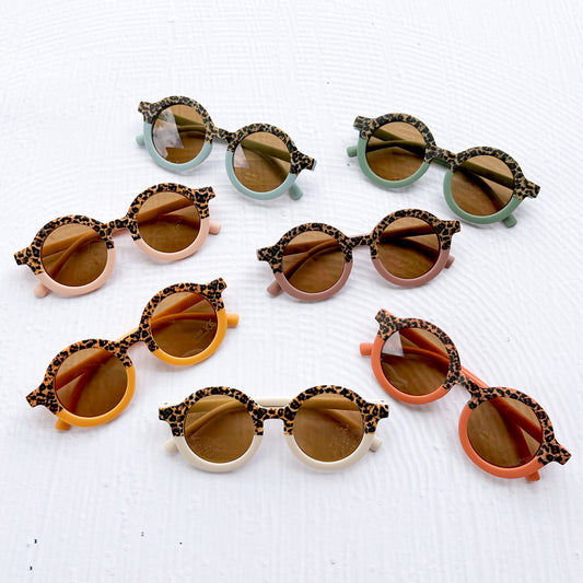 Sammie Leopard Retro Round Sunglasses