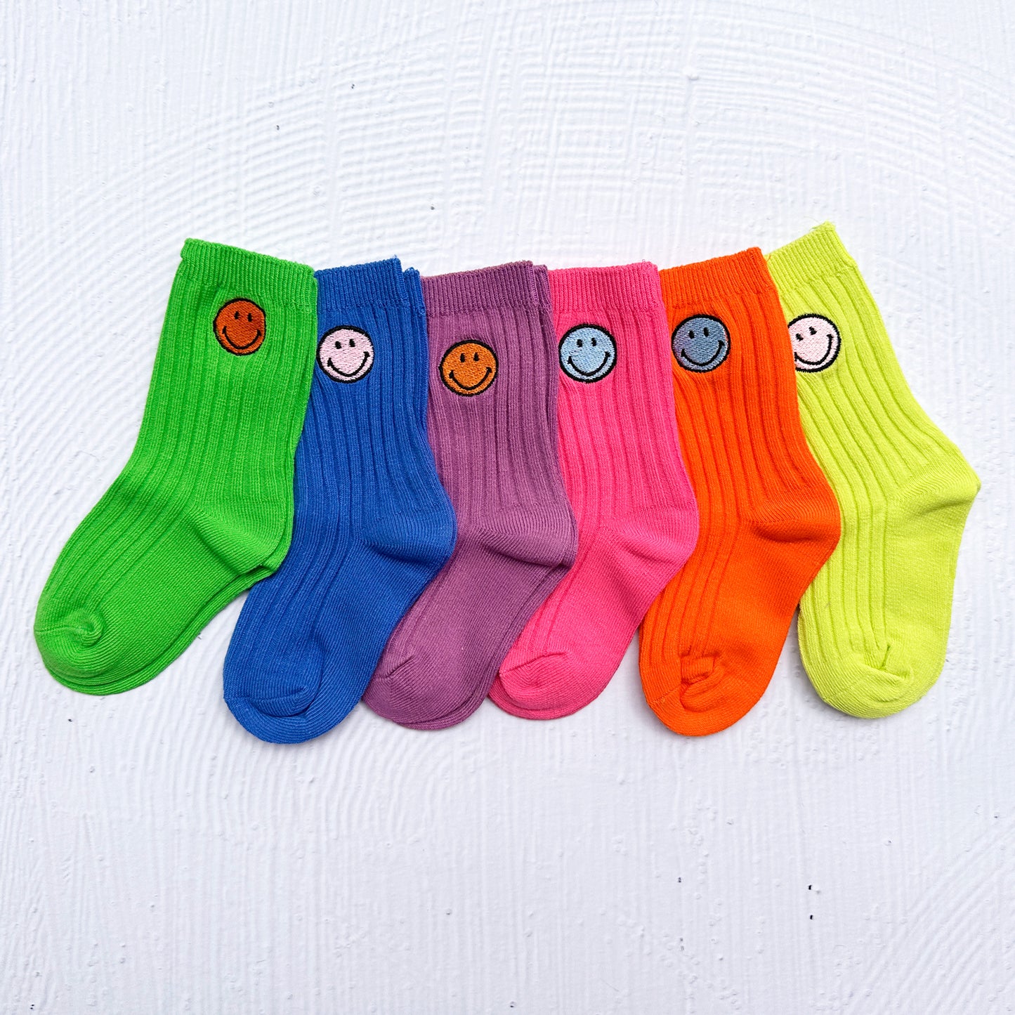 Smiley Face Neon Socks