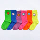 Smiley Face Neon Socks