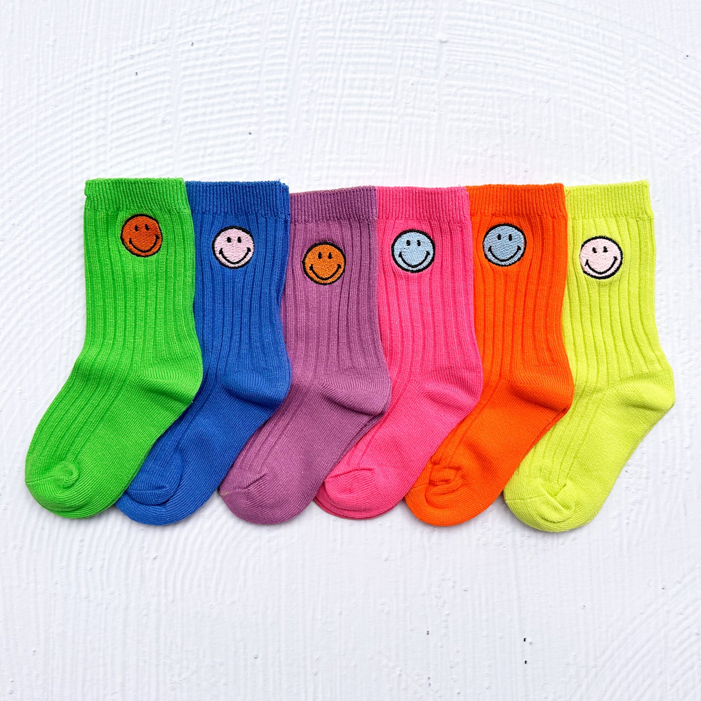 Smiley Face Neon Socks