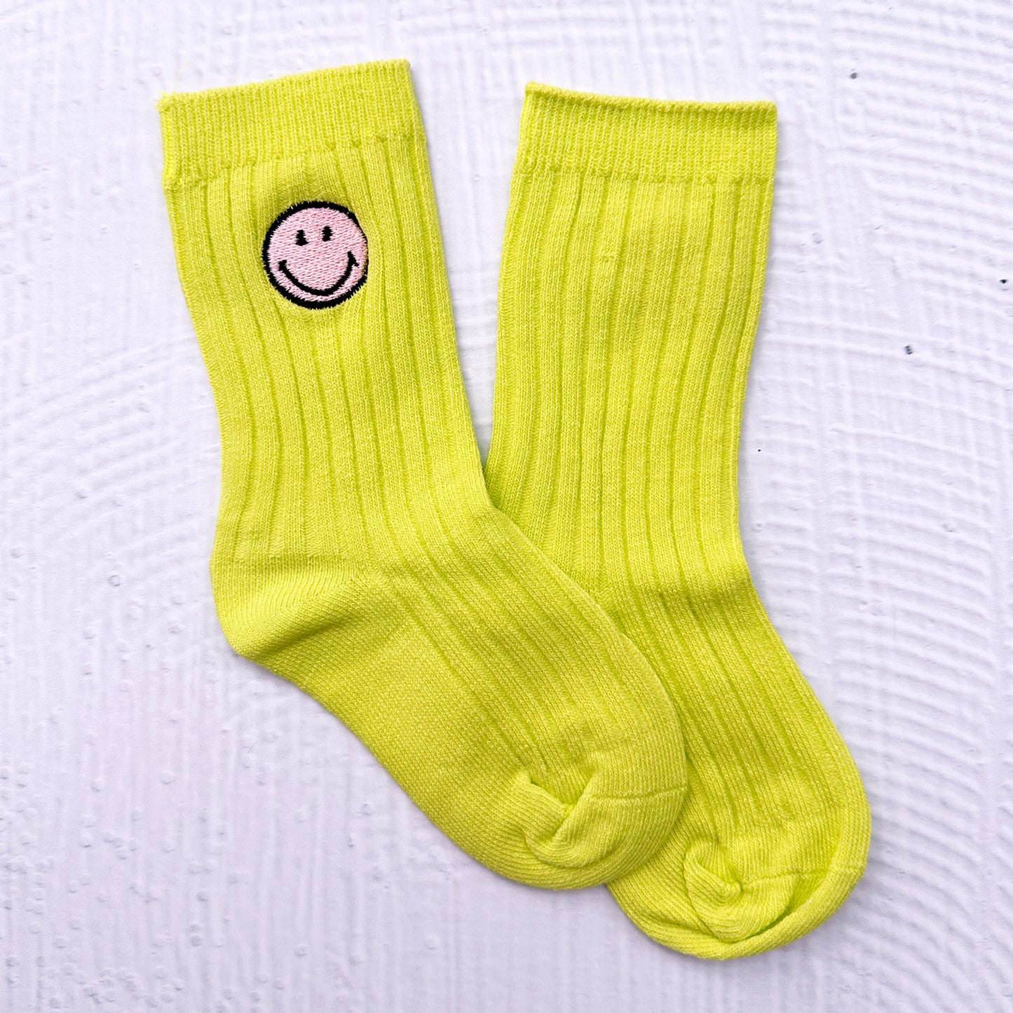 Smiley Face Neon Socks