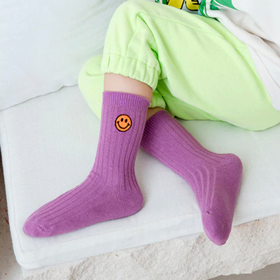 Smiley Face Neon Socks