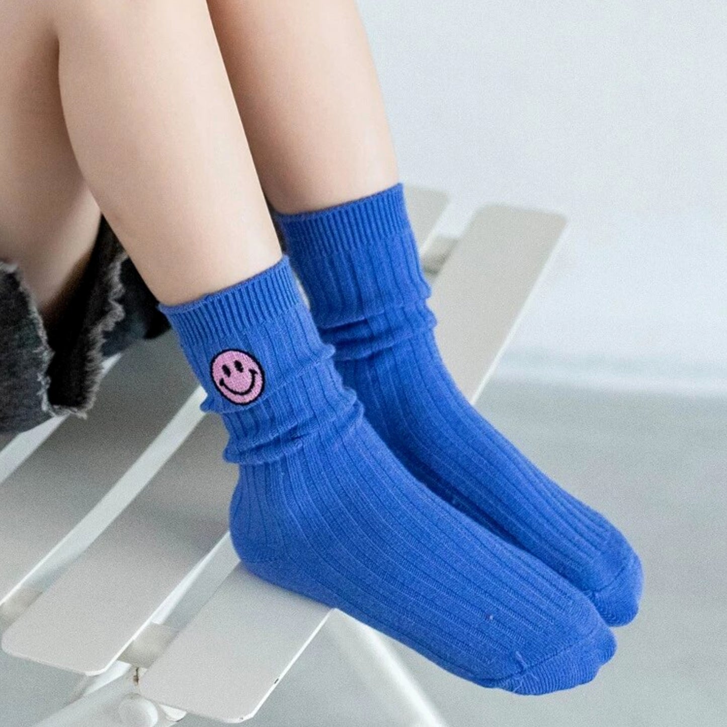 Smiley Face Neon Socks