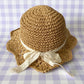 Bonnie Straw Hat with Lace Bow - Tan